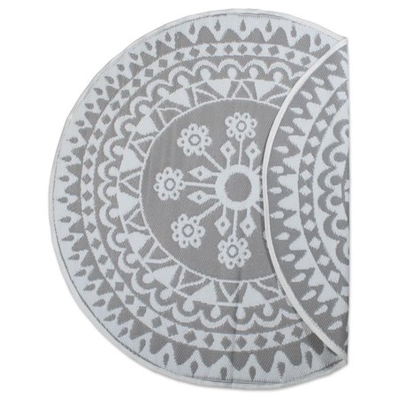 DESIGN IMPORTS 5 ft. Grey Floral Outdoor Round Rug CAMZ10562